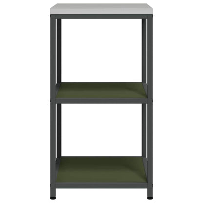vidaXL Küchenaufbewahrung mit Regal Olive Grün 60 x 50 x 92 cm Stahl