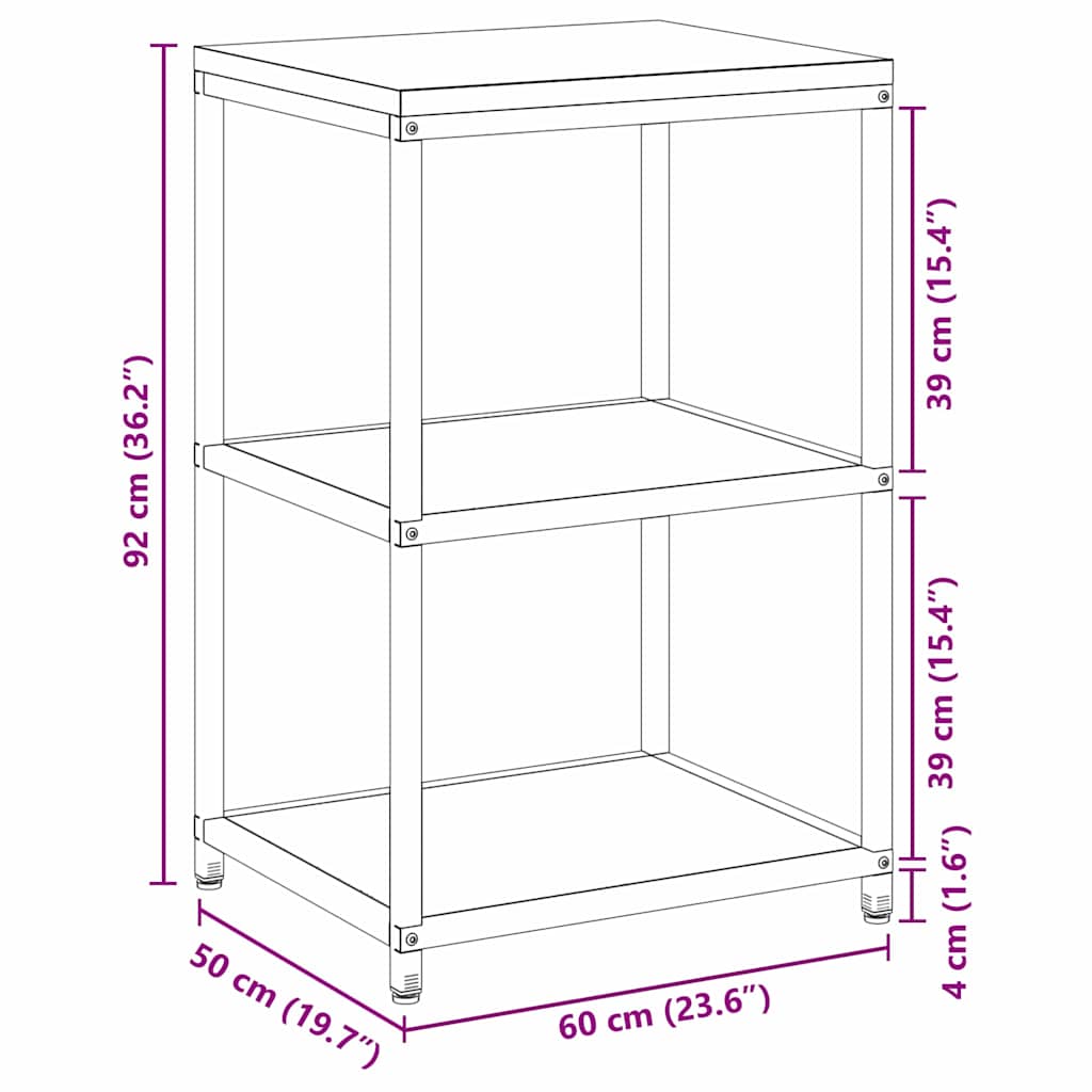 vidaXL Küchenaufbewahrung mit Regal Silber 60 x 50 x 92 cm Stahl