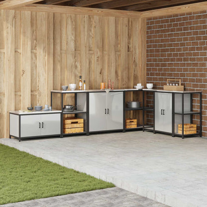 Küchenaufbewahrung mit Regal Silber 60 x 50 x 92 cm Stahl