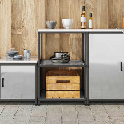 Küchenaufbewahrung mit Regal Silber 60 x 50 x 92 cm Stahl