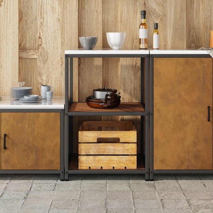 vidaXL Küchenaufbewahrung mit Regal Rostig 60 x 50 x 92 cm Stahl
