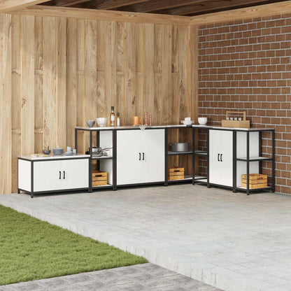 vidaXL Küchenaufbewahrung mit Regal Weiß 60 x 50 x 92 cm Stahl