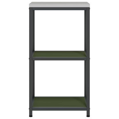 vidaXL Küchenaufbewahrung mit Regal Olive Grün 60 x 50 x 92 cm Stahl