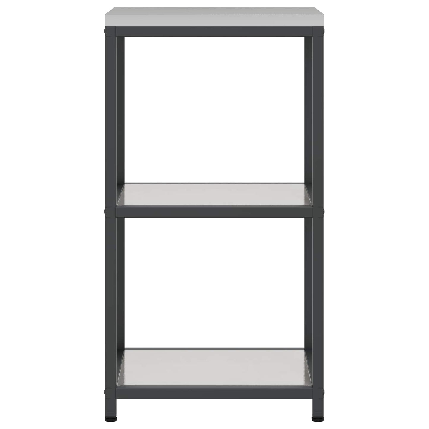 Küchenaufbewahrung mit Regal Silber 60 x 50 x 92 cm Stahl