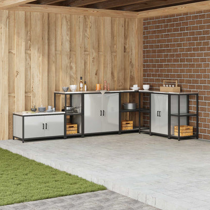 Küchenaufbewahrung mit Regal Silber 60 x 50 x 92 cm Stahl