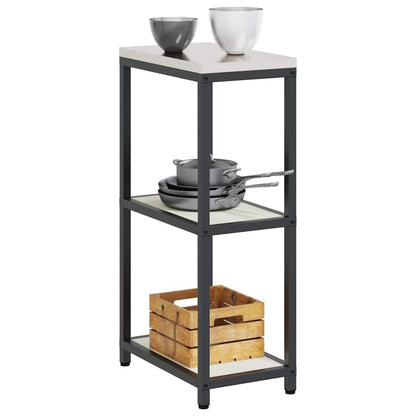 vidaXL Küchenaufbewahrung mit Regal Weiß 60 x 50 x 92 cm Stahl