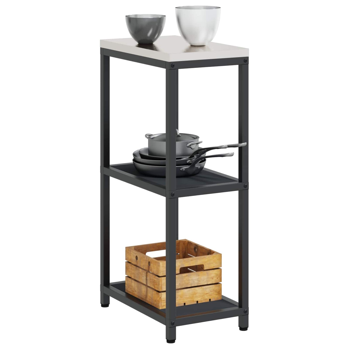 vidaXL Küchenaufbewahrung mit Regal Anthrazit 60 x 50 x 92 cm Stahl