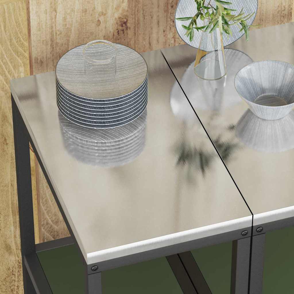 Küchenaufbewahrung mit Regal Olive Grün 60 x 50 x 92 cm Stahl