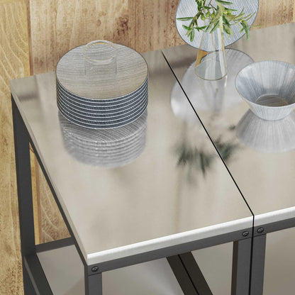 Küchenaufbewahrung mit Regal Silber 60 x 50 x 92 cm Stahl