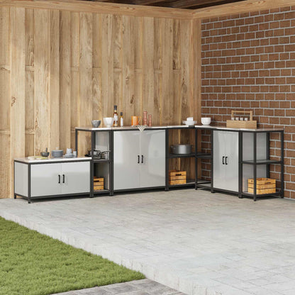 vidaXL Küchenaufbewahrung mit Regal Silber 60 x 50 x 92 cm Stahl