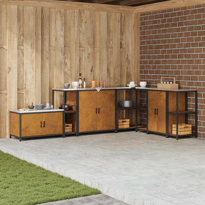 vidaXL Küchenaufbewahrung mit Regal Rostig 60 x 50 x 92 cm Stahl