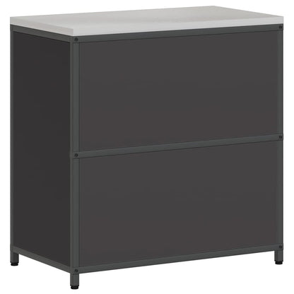 vidaXL Küchenaufbewahrung mit Regal Schwarz 60 x 50 x 92 cm Stahl