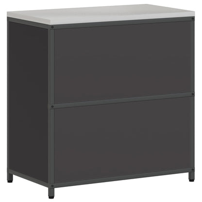 vidaXL Küchenaufbewahrung mit Regal Schwarz 60 x 50 x 92 cm Stahl
