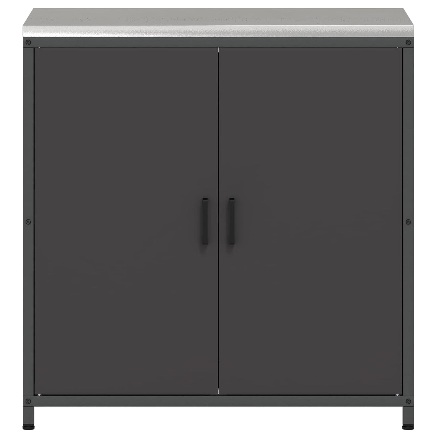 vidaXL Küchenaufbewahrung mit Regal Schwarz 60 x 50 x 92 cm Stahl