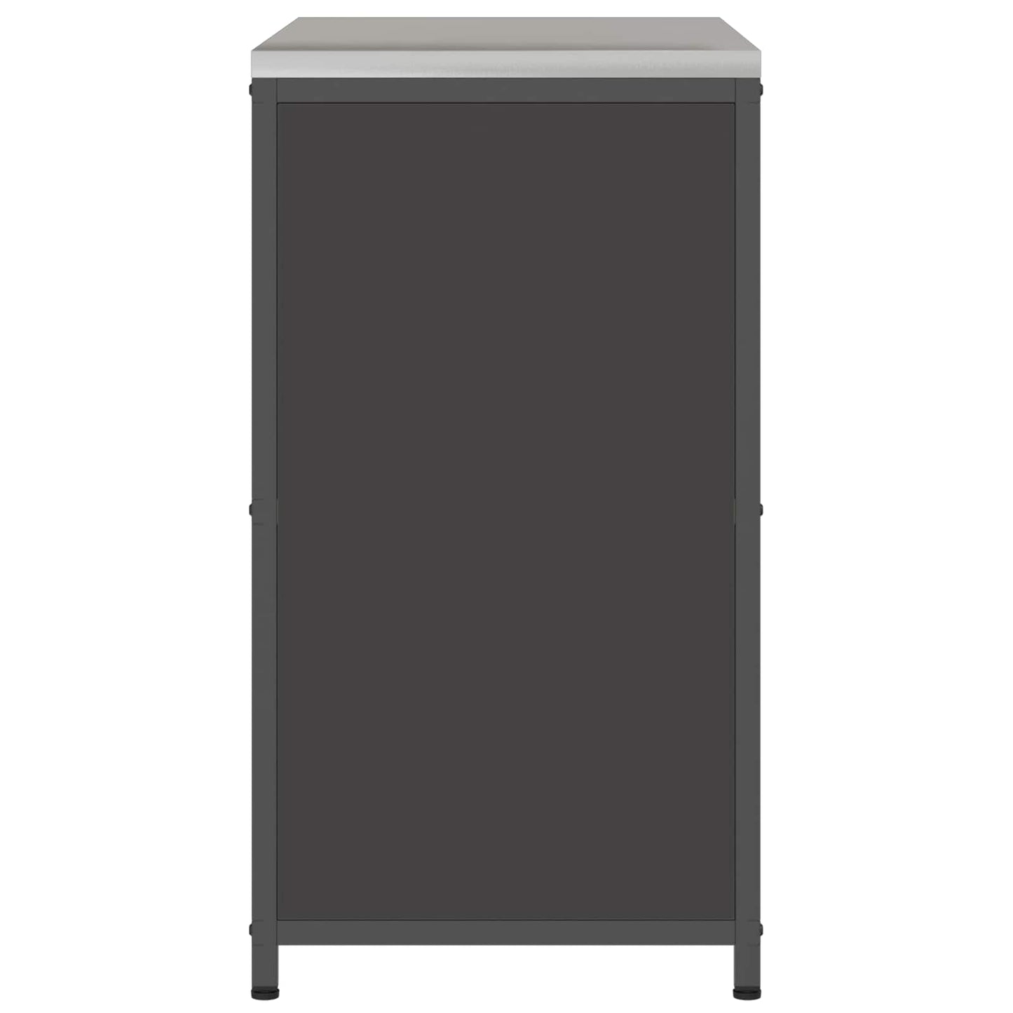 vidaXL Küchenaufbewahrung mit Regal Schwarz 60 x 50 x 92 cm Stahl