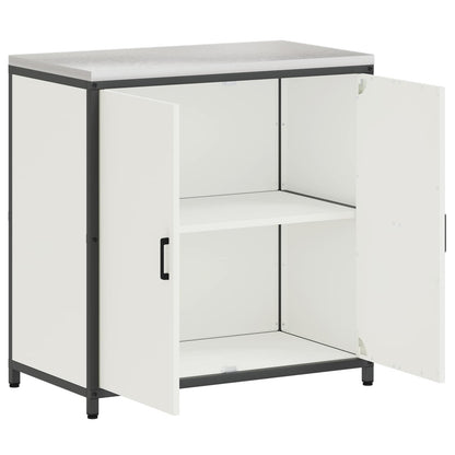 vidaXL Küchenaufbewahrung mit Regal mit Tür Weiß 60 x 50 x 92 cm Stahl