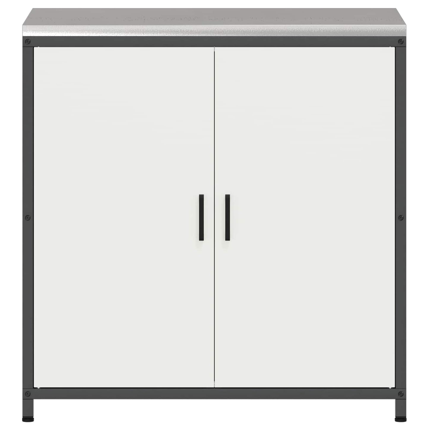 vidaXL Küchenaufbewahrung mit Regal mit Tür Weiß 60 x 50 x 92 cm Stahl