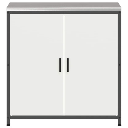 vidaXL Küchenaufbewahrung mit Regal mit Tür Weiß 60 x 50 x 92 cm Stahl
