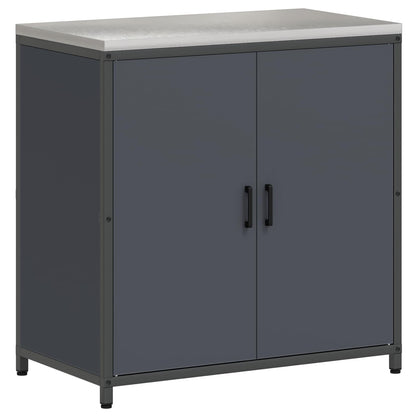 vidaXL Küchenaufbewahrung mit Regal Anthrazit 60 x 50 x 92 cm Stahl