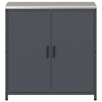 vidaXL Küchenaufbewahrung mit Regal Anthrazit 60 x 50 x 92 cm Stahl