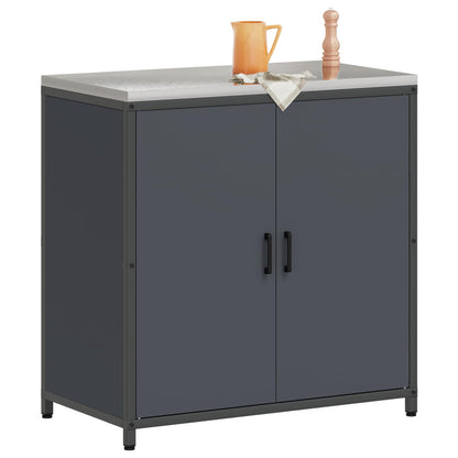 vidaXL Küchenaufbewahrung mit Regal Anthrazit 60 x 50 x 92 cm Stahl