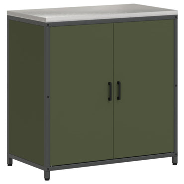 vidaXL Küchenaufbewahrung mit Regal Olive Grün 60 x 50 x 92 cm Stahl