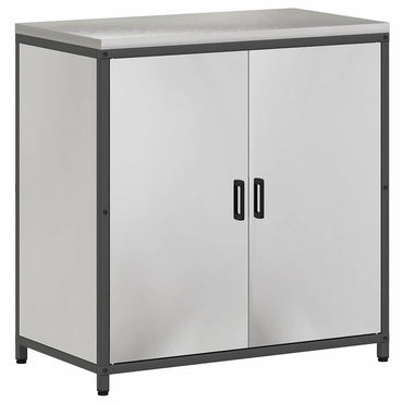 vidaXL Küchenaufbewahrung mit Regal Silber 60 x 50 x 92 cm Stahl