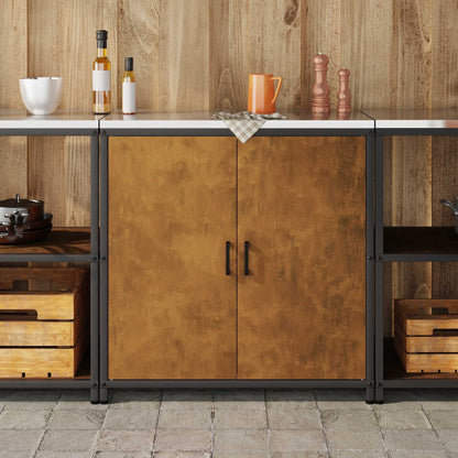 vidaXL Küchenaufbewahrung mit Regal Rostig 60 x 50 x 92 cm Stahl