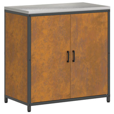 vidaXL Küchenaufbewahrung mit Regal Rostig 60 x 50 x 92 cm Stahl