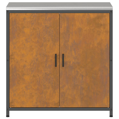 vidaXL Küchenaufbewahrung mit Regal Rostig 60 x 50 x 92 cm Stahl