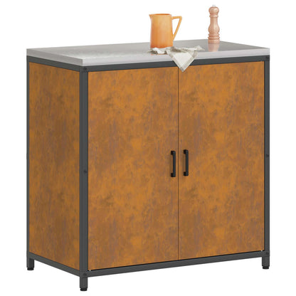 vidaXL Küchenaufbewahrung mit Regal Rostig 60 x 50 x 92 cm Stahl