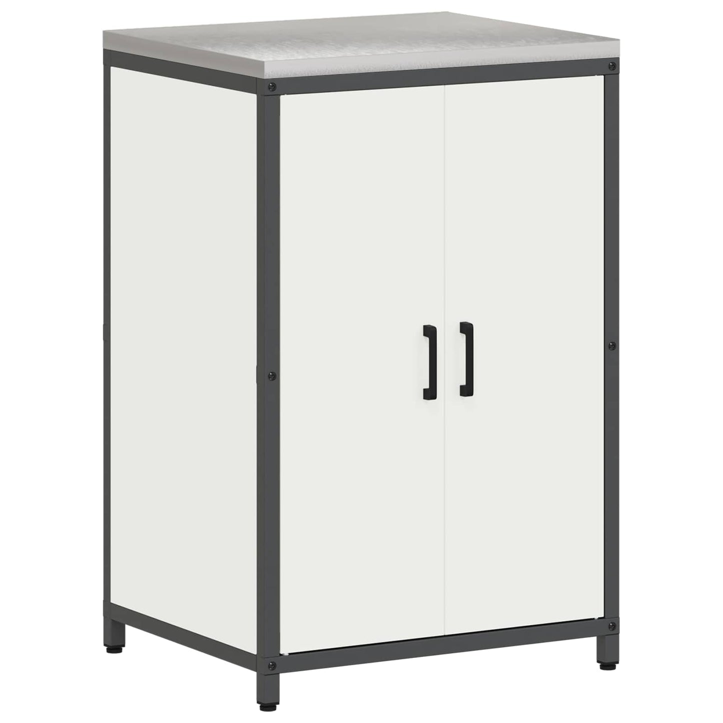 vidaXL Küchenaufbewahrung mit Regal mit Tür Weiß 60 x 50 x 92 cm Stahl