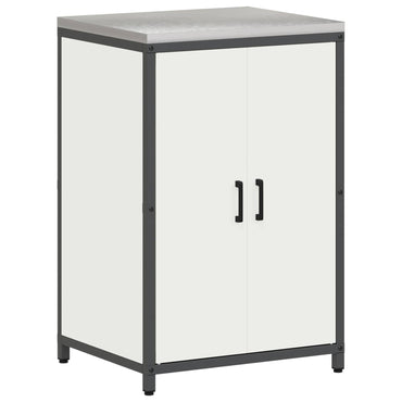 vidaXL Küchenaufbewahrung mit Regal mit Tür Weiß 60 x 50 x 92 cm Stahl