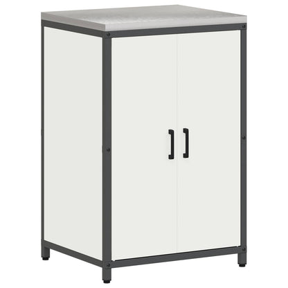 vidaXL Küchenaufbewahrung mit Regal mit Tür Weiß 60 x 50 x 92 cm Stahl