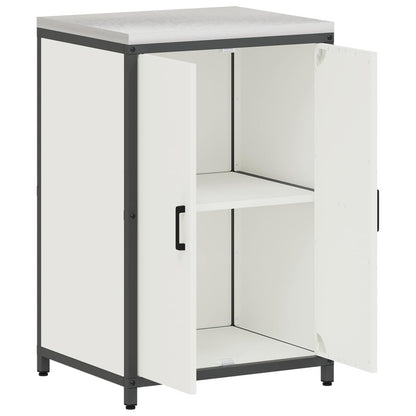 vidaXL Küchenaufbewahrung mit Regal mit Tür Weiß 60 x 50 x 92 cm Stahl