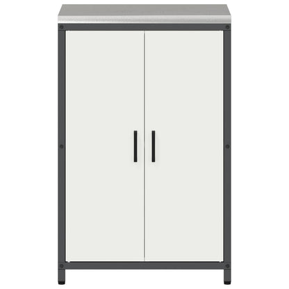 vidaXL Küchenaufbewahrung mit Regal mit Tür Weiß 60 x 50 x 92 cm Stahl