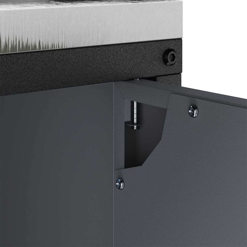 Küchenaufbewahrung mit Regal Anthrazit 60 x 50 x 92 cm Stahl