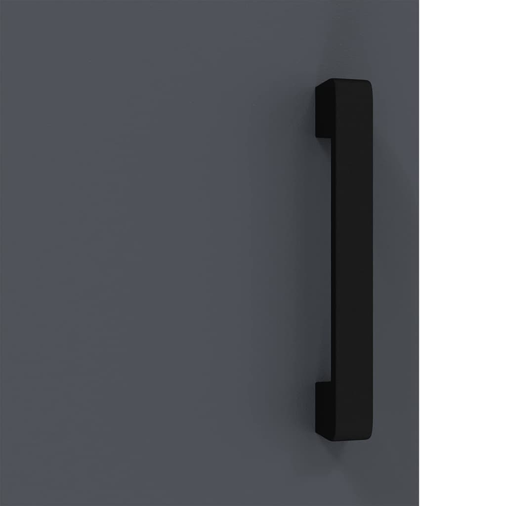 Küchenaufbewahrung mit Regal Anthrazit 60 x 50 x 92 cm Stahl