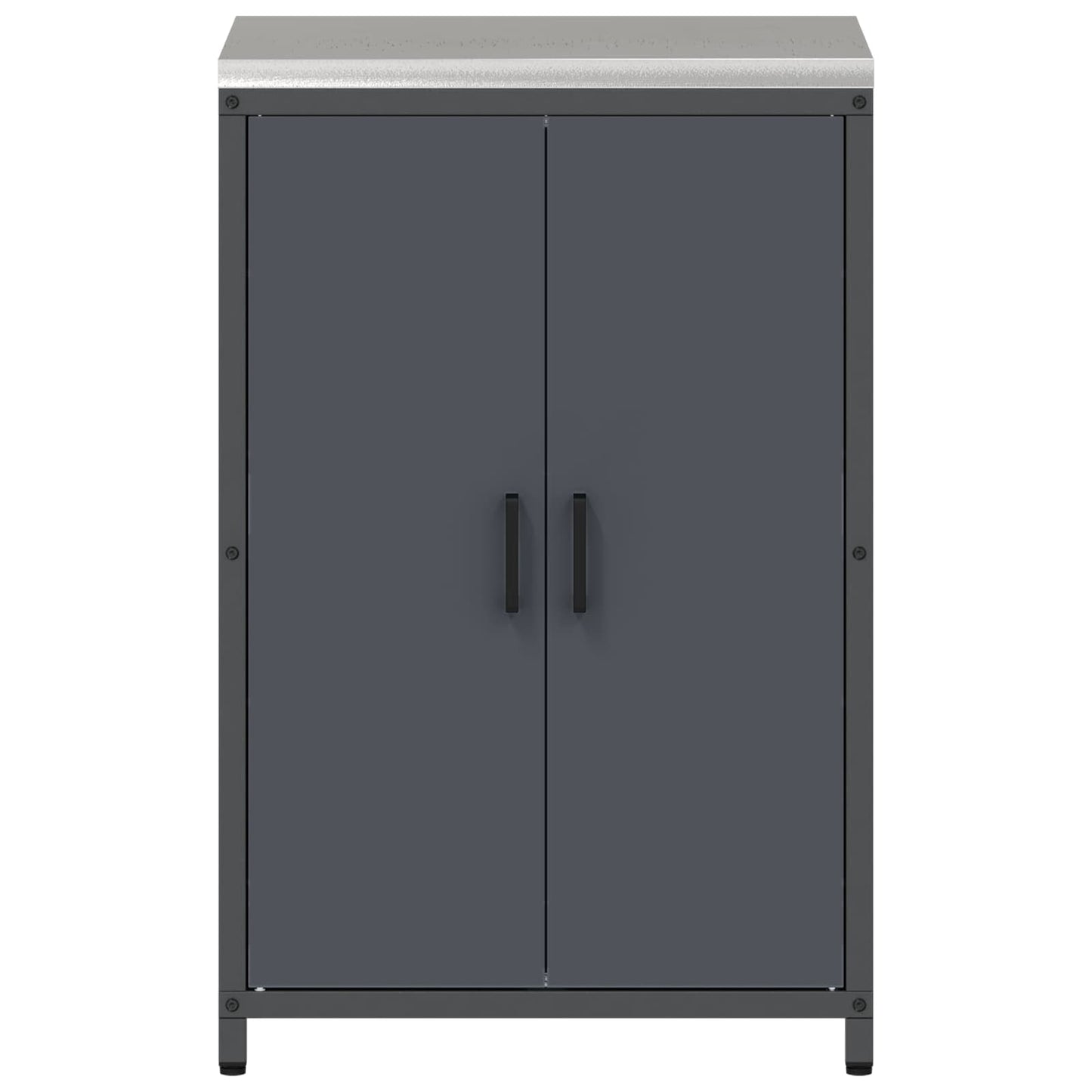 Küchenaufbewahrung mit Regal Anthrazit 60 x 50 x 92 cm Stahl