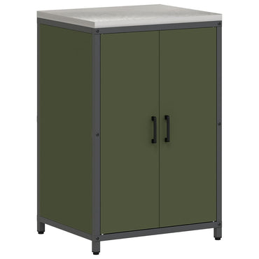 vidaXL Küchenaufbewahrung mit Regal Olive Grün 60 x 50 x 92 cm Stahl