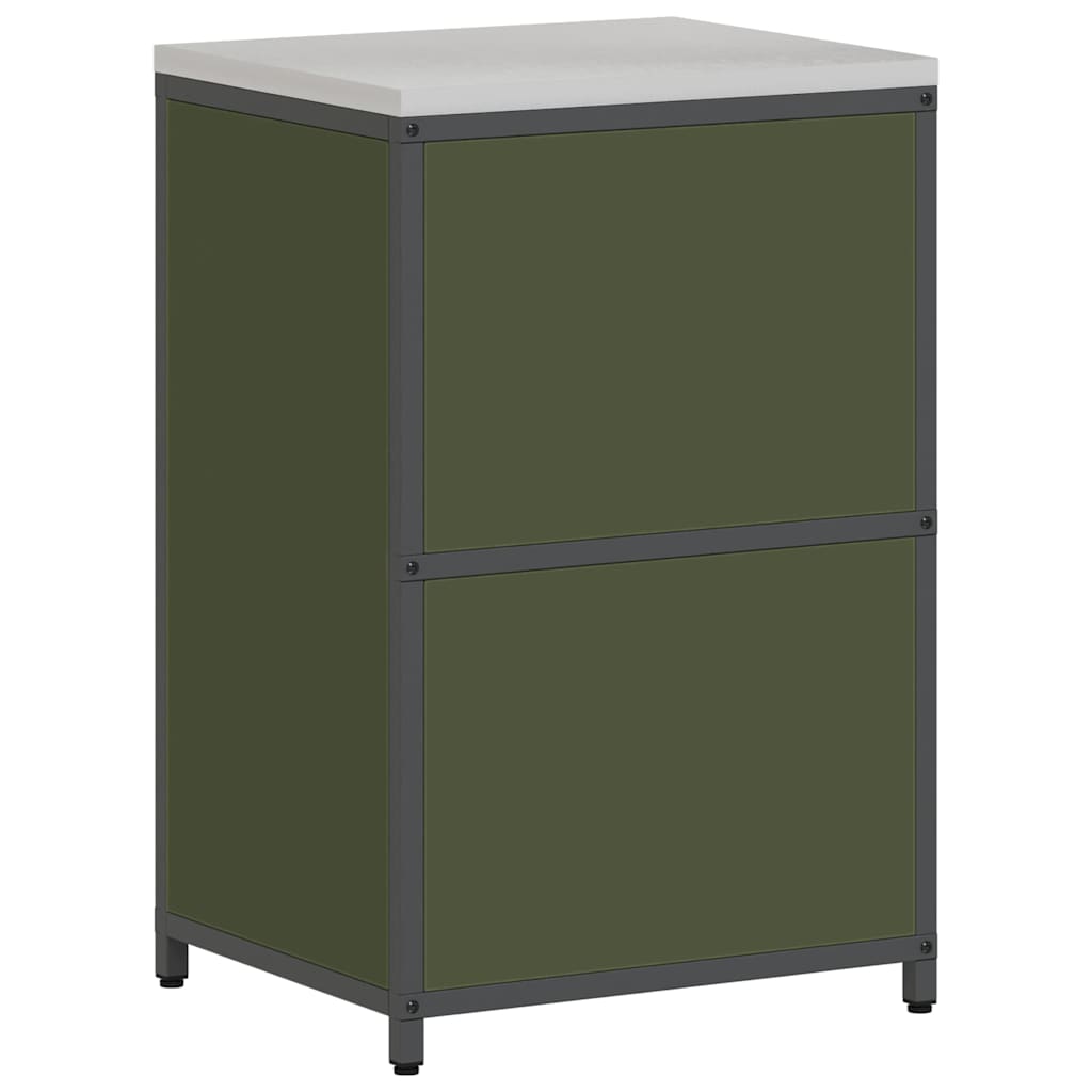 vidaXL Küchenaufbewahrung mit Regal Olive Grün 60 x 50 x 92 cm Stahl