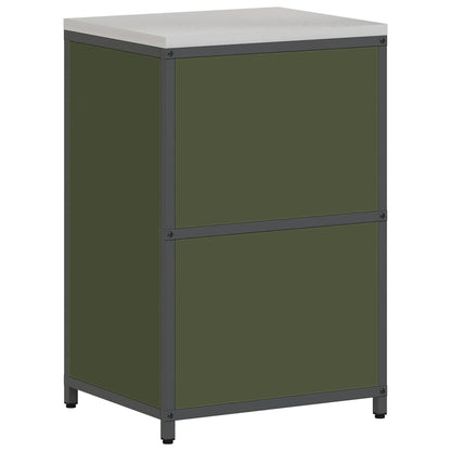 vidaXL Küchenaufbewahrung mit Regal Olive Grün 60 x 50 x 92 cm Stahl