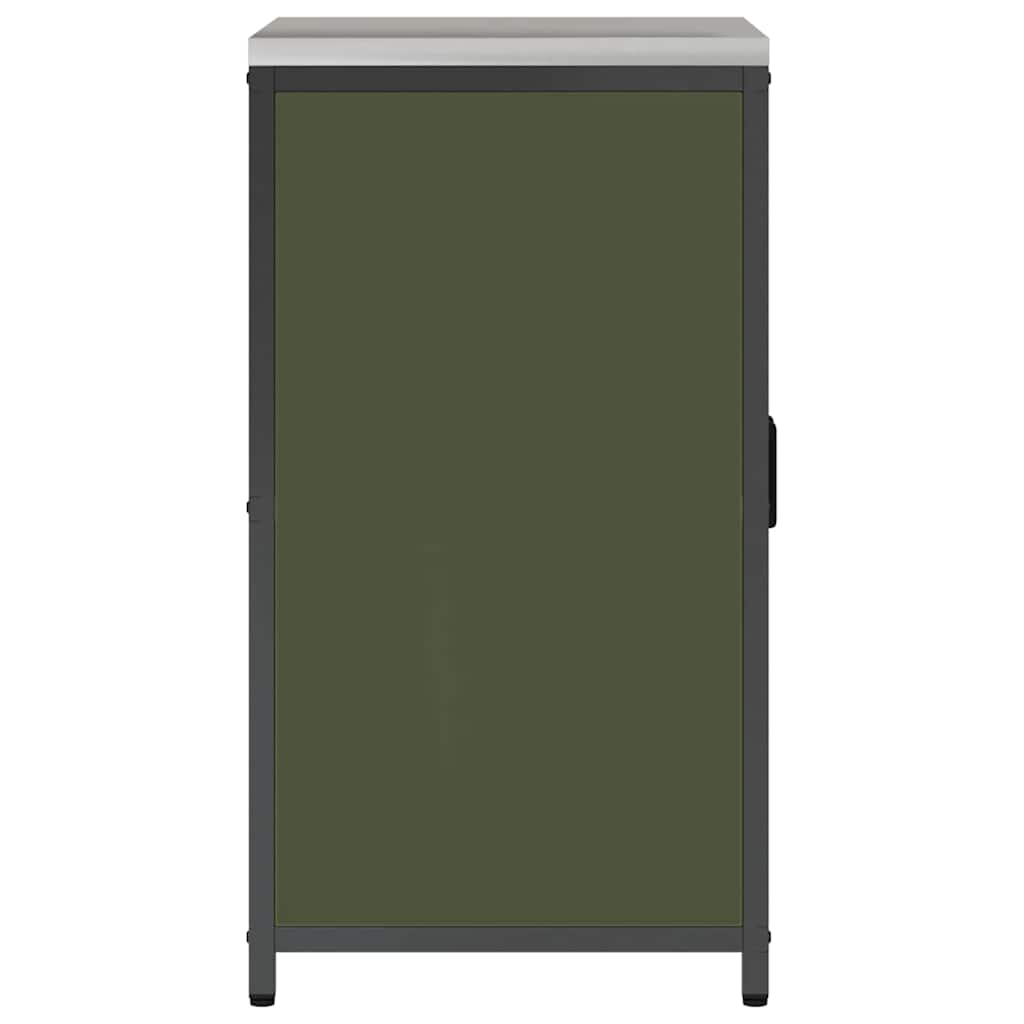 vidaXL Küchenaufbewahrung mit Regal Olive Grün 60 x 50 x 92 cm Stahl