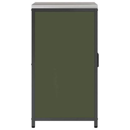 vidaXL Küchenaufbewahrung mit Regal Olive Grün 60 x 50 x 92 cm Stahl