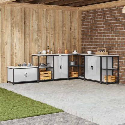 Küchenaufbewahrung mit Regal Silber 60 x 50 x 92 cm Stahl