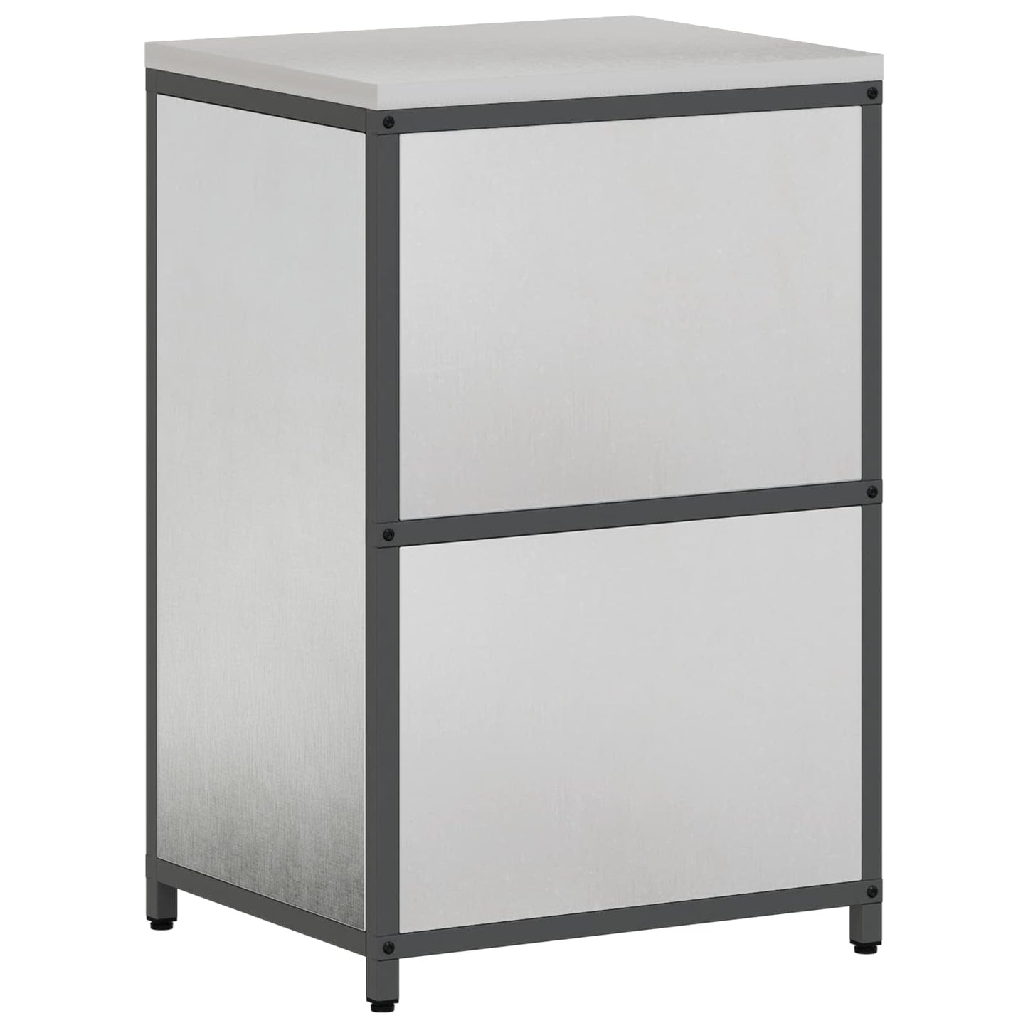 vidaXL Küchenaufbewahrung mit Regal Silber 60 x 50 x 92 cm Stahl