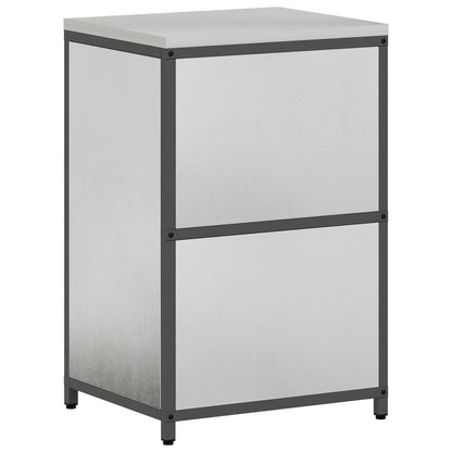 vidaXL Küchenaufbewahrung mit Regal Silber 60 x 50 x 92 cm Stahl