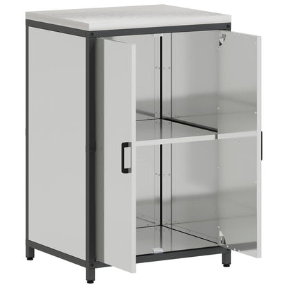 vidaXL Küchenaufbewahrung mit Regal Silber 60 x 50 x 92 cm Stahl