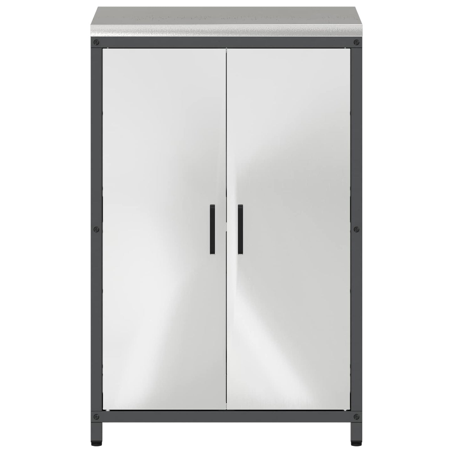 vidaXL Küchenaufbewahrung mit Regal Silber 60 x 50 x 92 cm Stahl