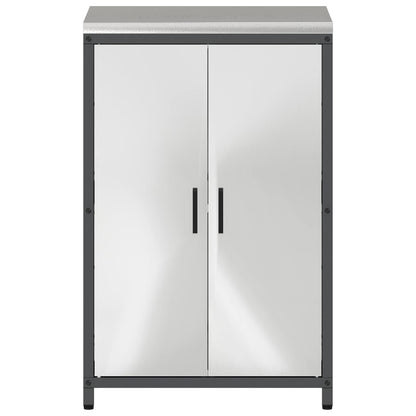 vidaXL Küchenaufbewahrung mit Regal Silber 60 x 50 x 92 cm Stahl